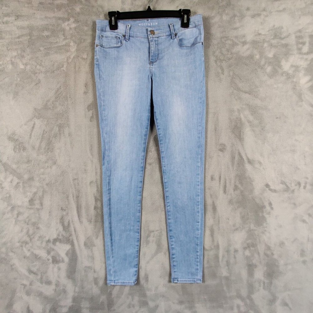 Mott & Bow Jeans Women 27 Blue Skinny Mid Rise Light Denim Stretch Pants 27x30